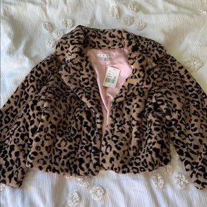 Leopard crop coat Cabi